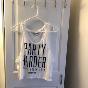 White “Party Harder” Tank Top